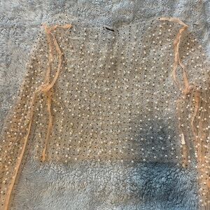 Sheer pearl top